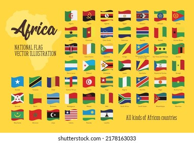 All country National flags of Africa , vector illustration , icon set 