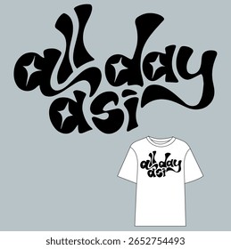 all day asi logo with t-shirt design, 