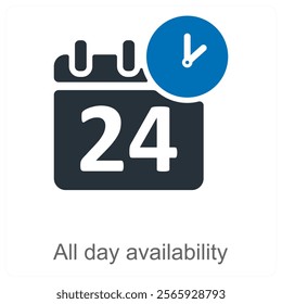 All Day Availability icon concept