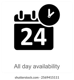 All Day Availability icon concept