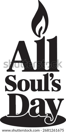All Soul’s Day Candle Typography Vector Design