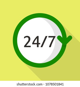 All day clock icon. Flat illustration of all day clock vector icon for web