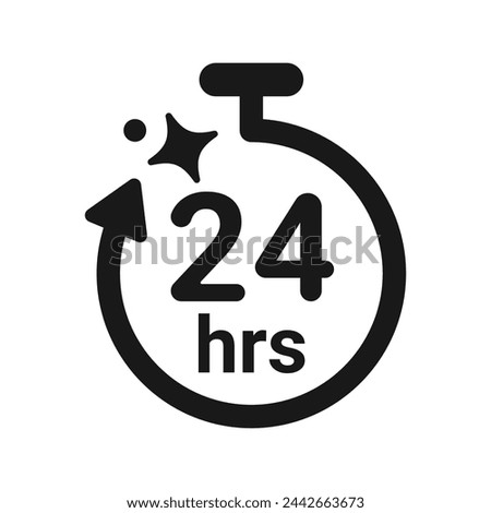 all day icon. 24 hours icon logo vector. black isolated white background