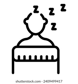 All day man sleep icon outline vector. Nutrition problem. Habit individual