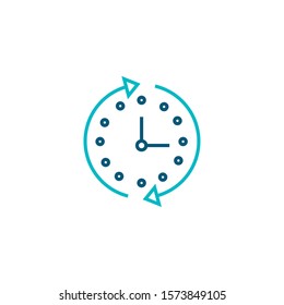 All The Day Service Line Style Icon Vector Illustration Design