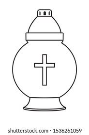 All Saints’ Day vector grave candle coloring book