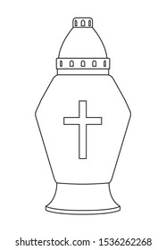 All Saints’ Day vector grave candle coloring book