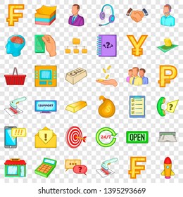 All day work icons set. Cartoon style of 36 all day work vector icons for web for any design