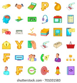 All day work icons set. Cartoon style of 36 all day work vector icons for web isolated on white background