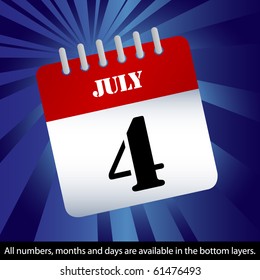 All days and months Calendar - included in the bottom layers. eps10 compatible, vector.
