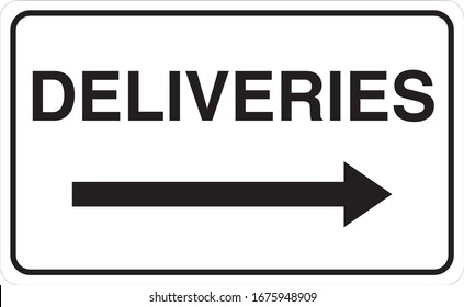 All deliveries in rear sign board