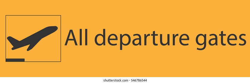 All departure gates icon, vector illustration