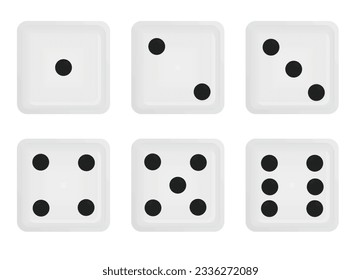 All dices numbers. vector illustration