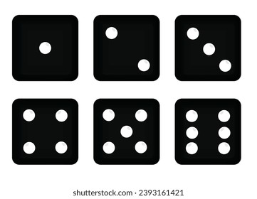 All dices numbers. vector illustration