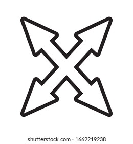 all direction arrows designer line style icon vector illustration design