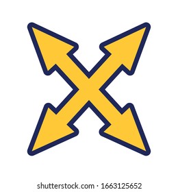 all direction arrows designer line and fill style icon vector illustration design
