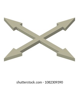 All direction cursor icon. Isometric of all direction cursor vector icon for web design isolated on white background