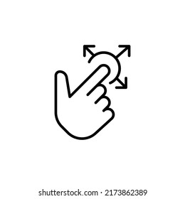 icono de trazo editable del gesto de la mano de toda la dirección, icono de trazo inteligente