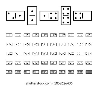 All dominos stones numbers set collection game vector illustration icons symbols