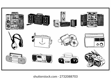 Todo Sistema electrónico, reproductor de música, auriculares, mujer