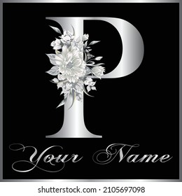 All English Alphabets in Elegant Metallic Silver Logo Style