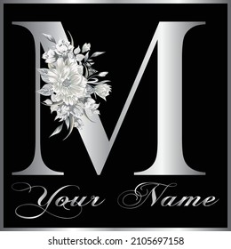 All English Alphabets in Elegant Metallic Silver Logo Style