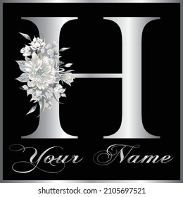 All English Alphabets in Elegant Metallic Silver Logo Style