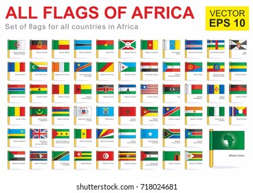 All flags of Africa, full vector collection
