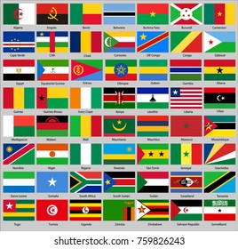 All flags of Africa. Proportion 2:3