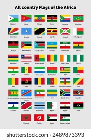 all the flags of the African continent, Vector Illustration