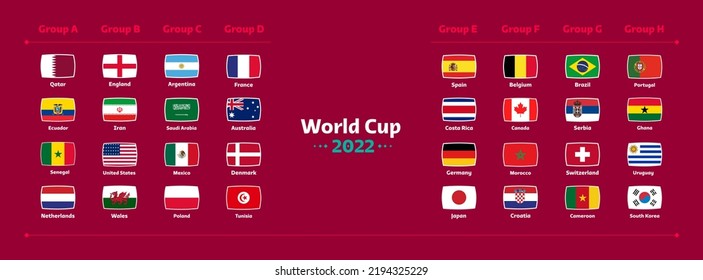 All Flags of the countries in the 2022 soccer championship - Shutterstock ID 2194325229