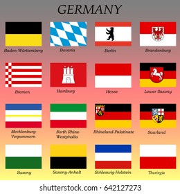 all flags of the German states. federal states of Germany