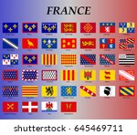 All flags of the historical provinces of France. French regions