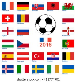 all flags of national teams of france soccer championship