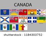 all Flags provinces of Canada. Vector illustration
