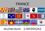 all Flags regions of France. Vector illustration