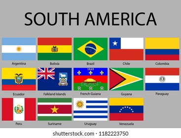 All Flags South America Vector Illustration Stock Vector (Royalty Free ...