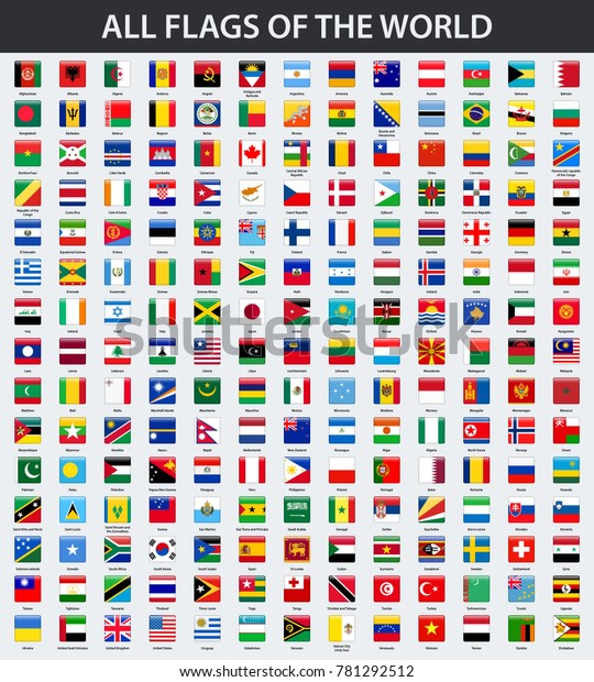 All Flags World Alphabetical Order Square Stock Vector (Royalty Free ...