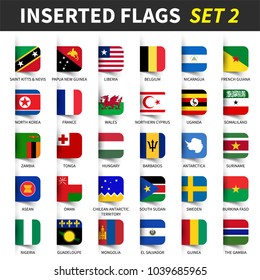 All flags of the world set 2 . Inserted and floating sticky note design . ( 2/8 )