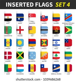 All flags of the world set 4 . Inserted and floating sticky note design . ( 4/8 )