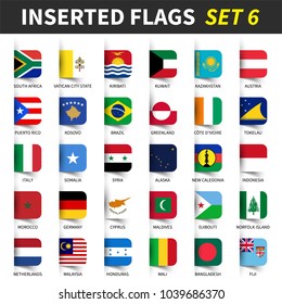 All flags of the world set 6 . Inserted and floating sticky note design . ( 6/8 )