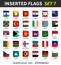 All flags of the world set 7 . Inserted and floating sticky note design . ( 7/8 )