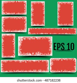 All formats for winter design. Vector blanks with snowflakes. eps 10
