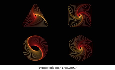 All four shapes used in daily routine