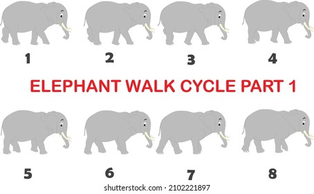 All Frames Of Elephanr Walk Cycle Part 1