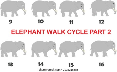 All Frames Of Elephant Walk Cycle Part 2