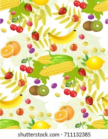 all fruits seamless patterns vectors