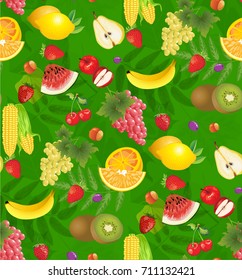 all fruits seamless patterns vectors