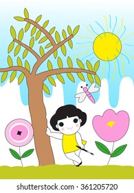 All Gardening Is Landscape Painting Character illustration