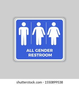 All Gender Restroom Sign. Eps10 Vector Illustration.